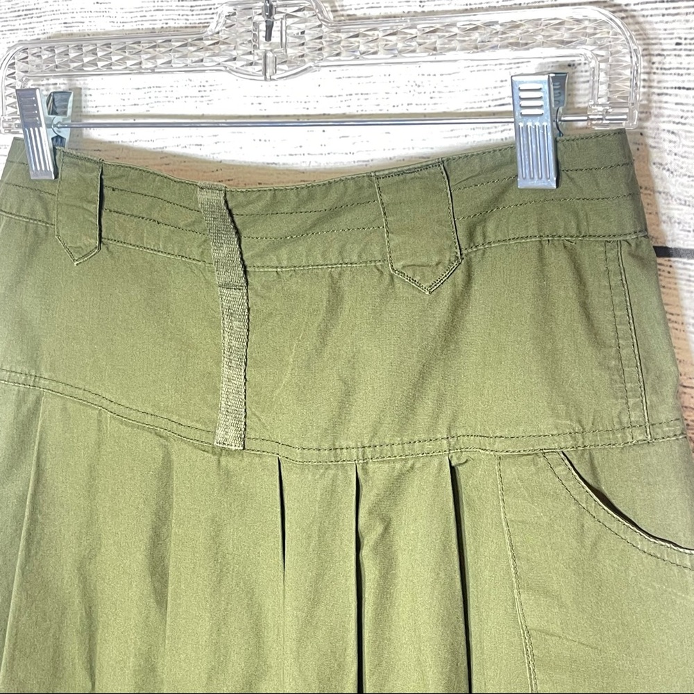 Hurley Khaki Hi-Lo Flap Pockets Pleated Mini Skirt Sz 3 - Picture 11 of 11